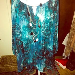 Necklace included- paisley embellished w/green/cry